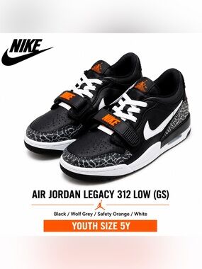 Air Jordan Legacy 313 Low Black Safety Elephant Print 5Y